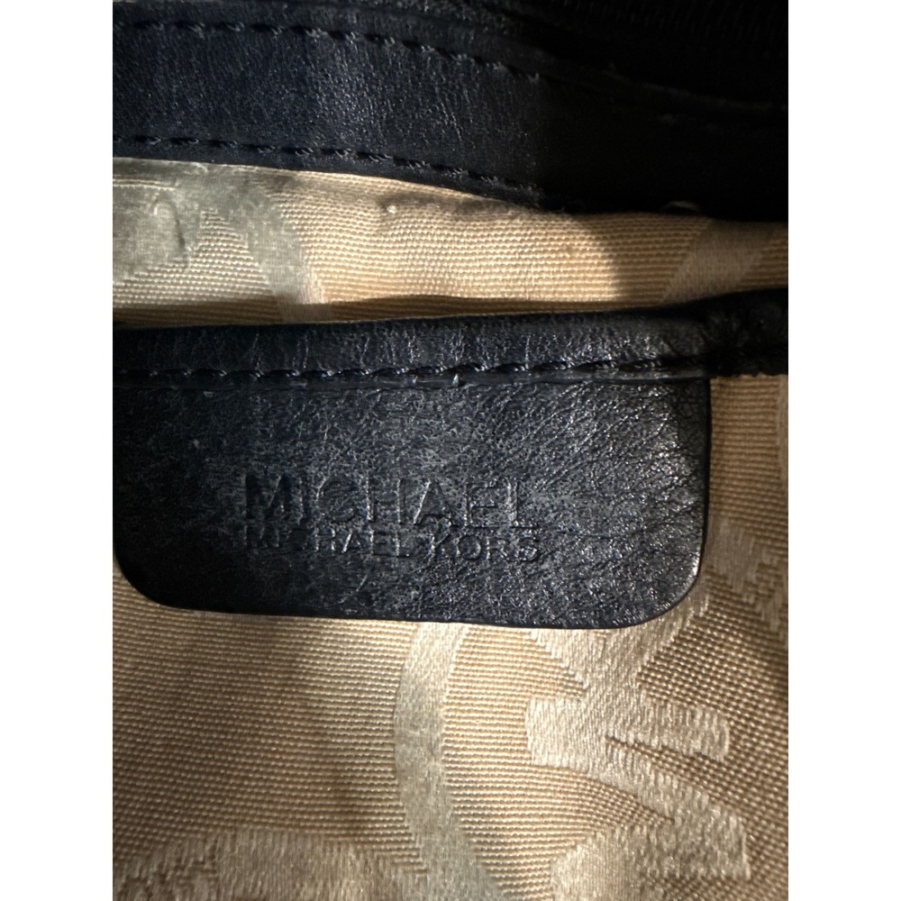 Michael Michael Kors Black Pebbled Leather Shoulder Bag Hobo Tote Purse - Picture 5 of 13
